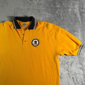 Vintage Gildan Ultra Cotton Clemente Clubhouse Polo Shirt Yellow Black XL